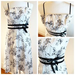 Vintage 90s Y2K Dress Womens Sz 12 Floral Butterfly Strappy Sheath A-Line Tank